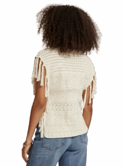 Scotch & Soda Pointelle Stitch Knitted Tank With Fringing 13 Scotch & Soda Pointelle Stitch Knitted Tank With Fringing -Scotch & Soda 177121 6643 MDL BCK 1c7cbb96 e279 443a a69a 5a045a661bf6