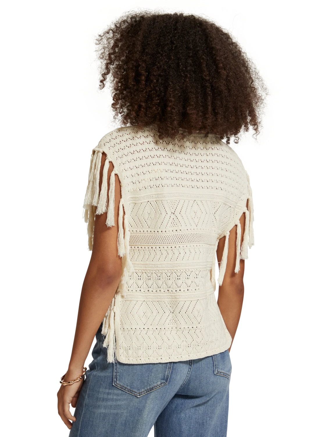Scotch & Soda Pointelle Stitch Knitted Tank With Fringing 6 Scotch & Soda Pointelle Stitch Knitted Tank With Fringing - Image 4