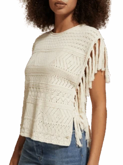 Scotch & Soda Pointelle Stitch Knitted Tank With Fringing 12 Scotch & Soda Pointelle Stitch Knitted Tank With Fringing -Scotch & Soda 177121 6643 MDL DTL1 34209f1c 9614 4b10 b42e 463d039393b9