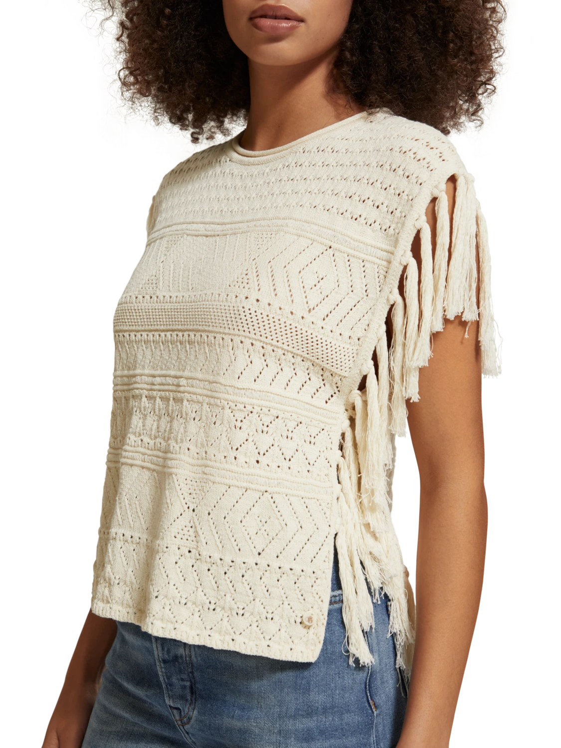 Scotch & Soda Pointelle Stitch Knitted Tank With Fringing 5 Scotch & Soda Pointelle Stitch Knitted Tank With Fringing - Image 3
