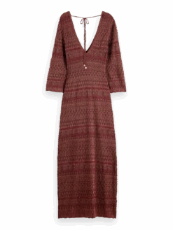 Scotch & Soda Metallic Pointelle Knit Maxi Dress -Scotch & Soda 177128 1188 BCK 427de1e8 326f 4ff4 890c 007400493f43