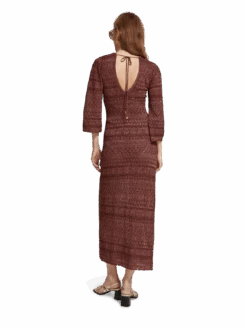 Scotch & Soda Metallic Pointelle Knit Maxi Dress -Scotch & Soda 177128 1188 MDL BCK 161a0599 cc67 465f 9032 5fe34e295b7c