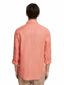 Scotch & Soda Linen Button Down Shirt -Scotch & Soda 177150 2748 MDL BCK e7cab8ed a3c8 4d4c b74a 14427e95e7a7