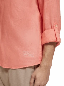 Scotch & Soda Linen Button Down Shirt -Scotch & Soda 177150 2748 MDL DTL1 6dd710a1 dcf3 491c beb3 bfea347cd863