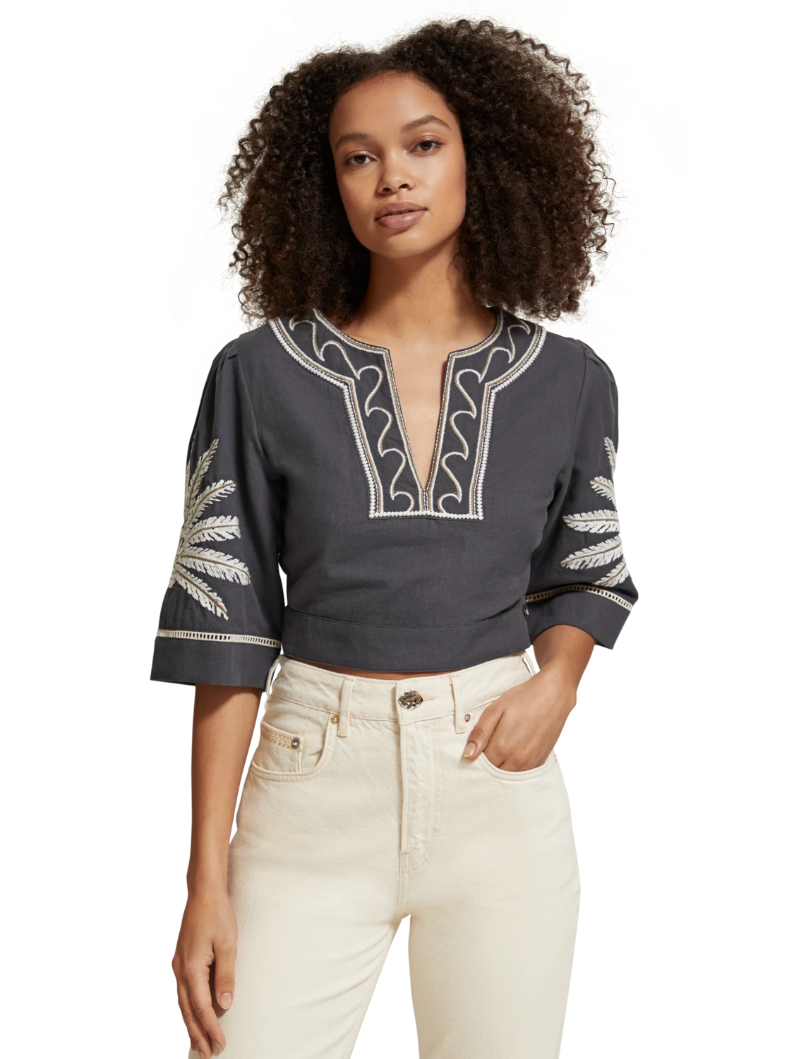 Scotch & Soda Embroidered Crop Top 7 Scotch & Soda Embroidered Crop Top - Image 5