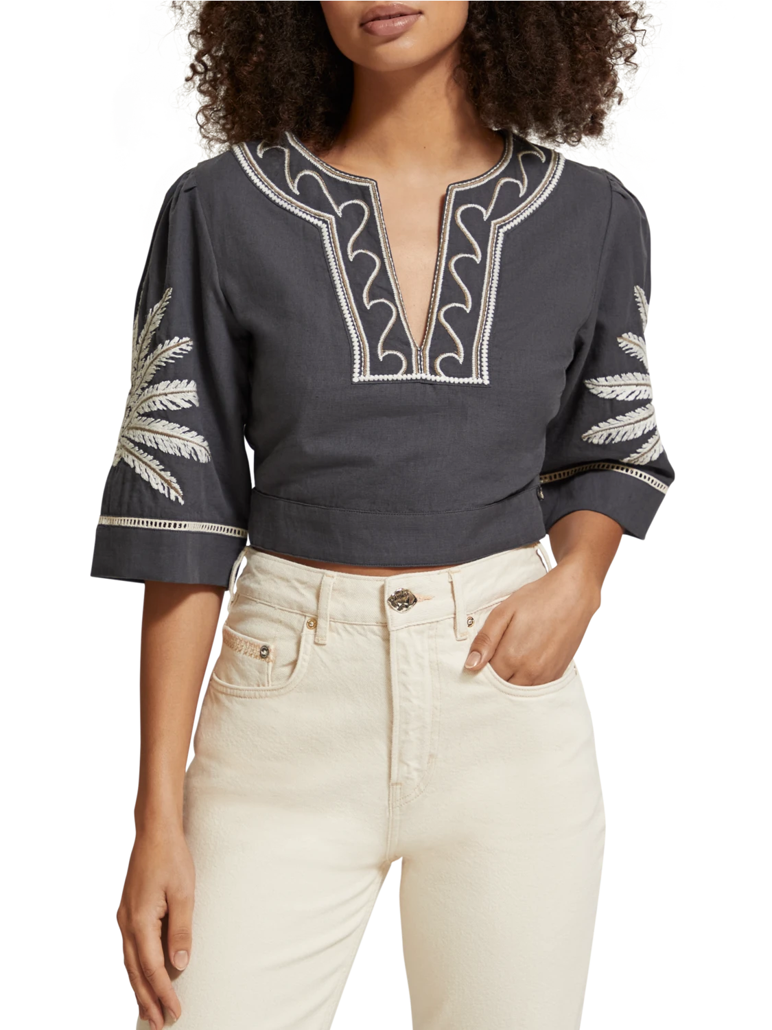 Scotch & Soda Embroidered Crop Top 11 Scotch & Soda Embroidered Crop Top - Image 9