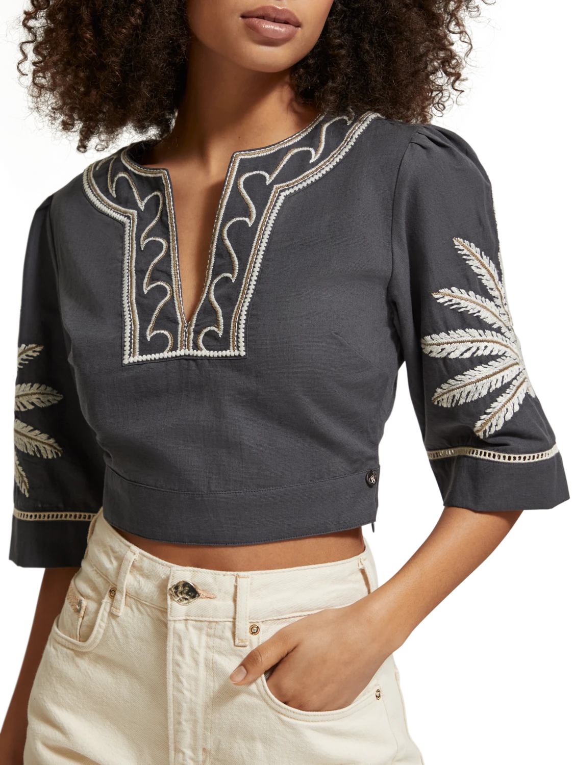 Scotch & Soda Embroidered Crop Top 12 Scotch & Soda Embroidered Crop Top - Image 10