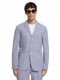 Scotch & Soda Unconstructed Striped Seersucker Blazer