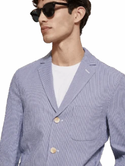 Scotch & Soda Unconstructed Striped Seersucker Blazer -Scotch & Soda 177222 6475 MDL DTL1 bf365eee 8681 4520 ad61 5503797b4d20