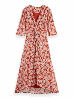 Scotch & Soda Knot Detail Midi Wrap Dress -Scotch & Soda 177260 7241 FNT 1397a613 85fc 428a 9951 c02cd533f66c