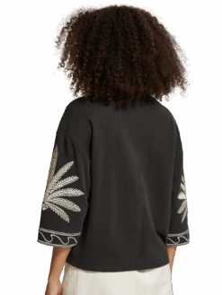 Scotch & Soda Embroidered Short Sleeve Sweatshirt -Scotch & Soda 177276 6647 MDL BCK a7f83ebc f42c 4e68 b1e4 99f4b788e3d3