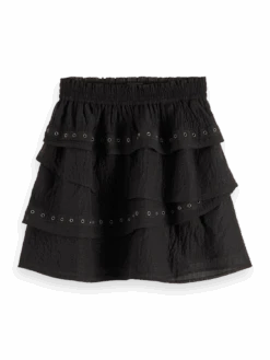 Scotch & Soda Layered High-Rise Mini Skirt With Eyelet Detail -Scotch & Soda 177305 6647 FNT 1bf788e6 5d60 4fa4 a22d 5094fff07ad1