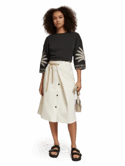 Scotch & Soda Wrap Front Midi Skirt