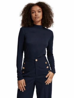 Scotch & Soda Long Sleeved Mock Neck T-Shirt