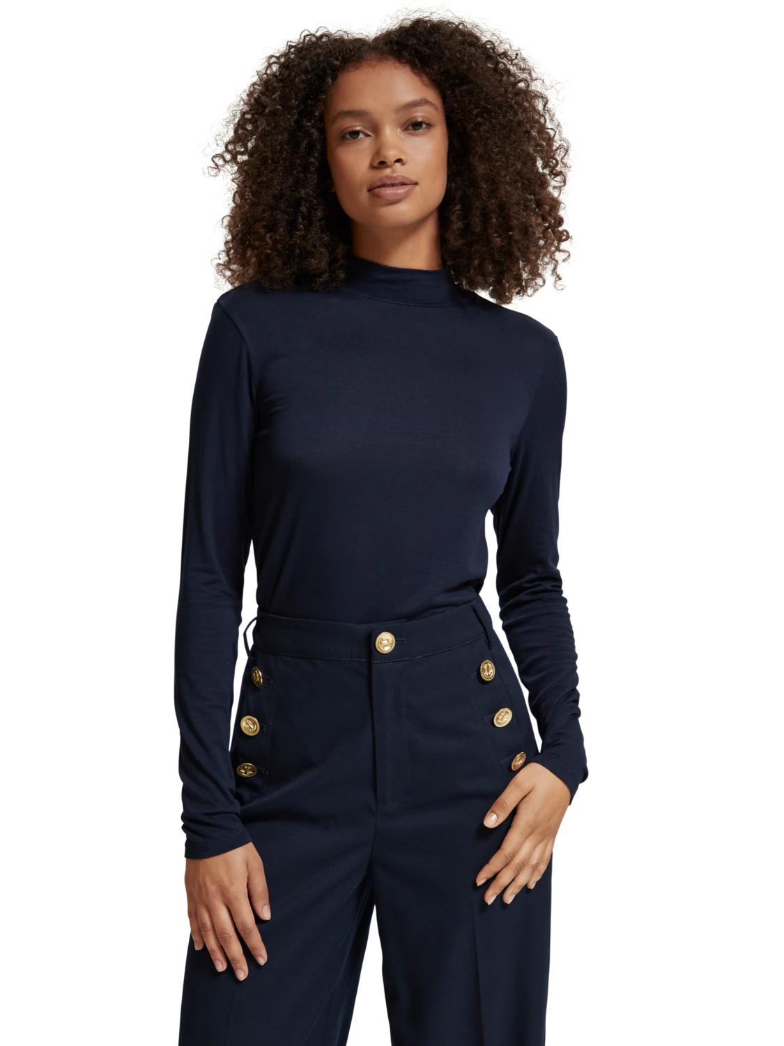 Scotch & Soda Long Sleeved Mock Neck T-Shirt 3 Scotch & Soda Long Sleeved Mock Neck T-Shirt