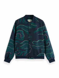 Scotch & Soda Waves Lightweight Jacquard Bomber Jacket