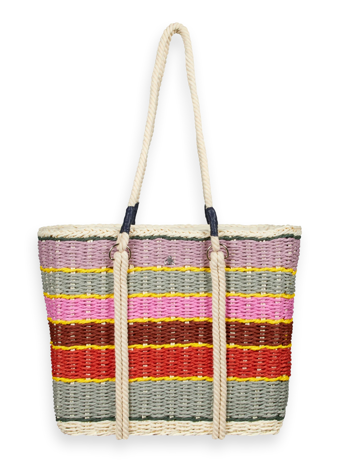 Scotch & Soda Striped Straw Tote Bag 4 Scotch & Soda Striped Straw Tote Bag - Image 2
