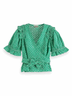 Scotch & Soda Broderie Anglaise Wrap Top