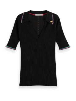 Scotch & Soda Rib Collared Knitted Tee