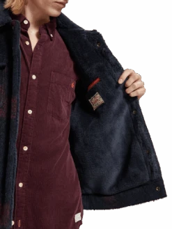 Scotch & Soda Jacquard Trucker Jacket With Teddy Collar -Scotch & Soda Hires PNG 174392 6744 MDL DTL2 768fe9a2 248e 4f9a a855 dd9022bbb41d