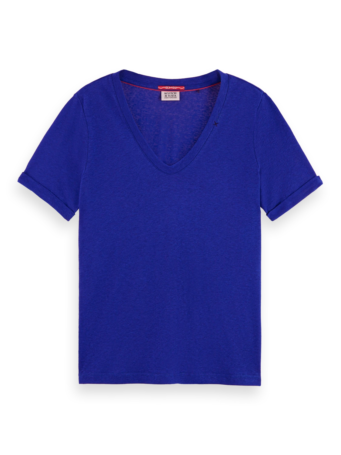 Scotch & Soda Embroidered Detail V Neck T-Shirt 6 Scotch & Soda Embroidered Detail V Neck T-Shirt - Image 4
