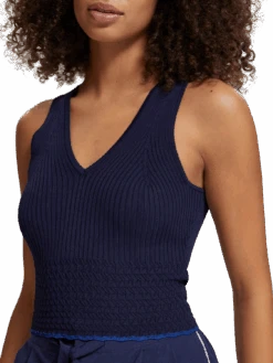 Scotch & Soda Pointelle Knit Tank -Scotch & Soda Hires PNG 176965 7007 MDL DTL1