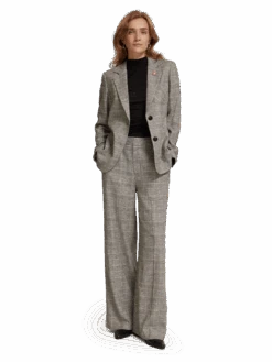 Scotch & Soda Hana High Rise Wide Leg Prince Of Wales Pant -Scotch & Soda Hires PNG 176973 6028 MDL FNT