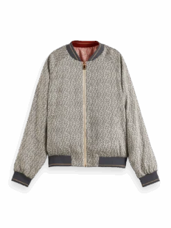 Scotch & Soda Coral Printed Reversible Bomber Jacket -Scotch & Soda Hires PNG 177268 0406 DTL1