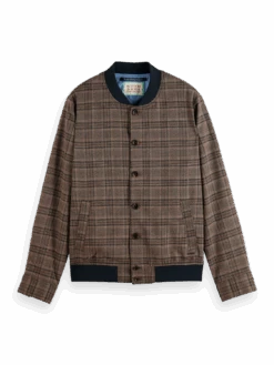 Scotch & Soda Lightweight Yarn-Dyed Check Bomber Jacket