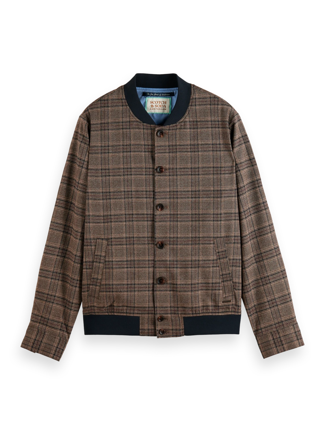 Scotch & Soda Lightweight Yarn-Dyed Check Bomber Jacket 3 Scotch & Soda Lightweight Yarn-Dyed Check Bomber Jacket