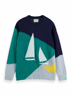 Scotch & Soda Boat Melange Crew Neck Pullover