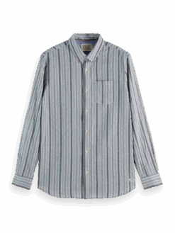 Scotch & Soda Lightweight Dobby Stripe Button Down Shirt