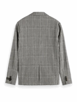 Scotch & Soda Checked Cotton-Blend Seersucker Blazer 10 Scotch & Soda Checked Cotton-Blend Seersucker Blazer -Scotch & Soda Hires PNG 24168797 BCK