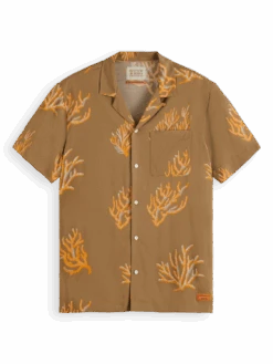 Scotch & Soda Printed Viscose Short Sleeve Shirt