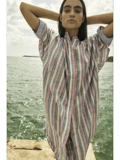 Scotch & Soda Striped Oversized Beach Shirt Dress