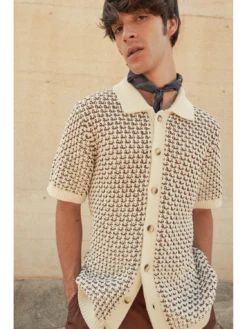 Scotch & Soda Knit Button Down Polo Shirt